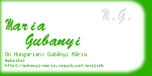 maria gubanyi business card