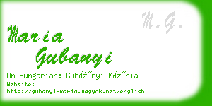 maria gubanyi business card
